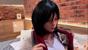 Wow! Eren Yeager Roughly Fucks Mikasa and Cums Twice On Ass and on Pussy POV. Yehoo!!!