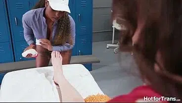 3some anal with two shemale cheerleaders