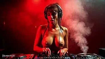 [AI-generated] Red Glow Private Club Rave – Go-Go Dancers, Topless DJ, Flying Big Tits & Crimson Heat Chaos – Rhythm & Skin