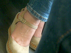 Gorgeous Mature Feet In Wedges Heels