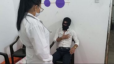 Hot Latina Doctor Gets Wild With Patient – Intense Office Sex & POV Blowjob, Full video in premium