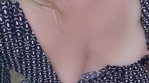 MILF masturbates on video call
