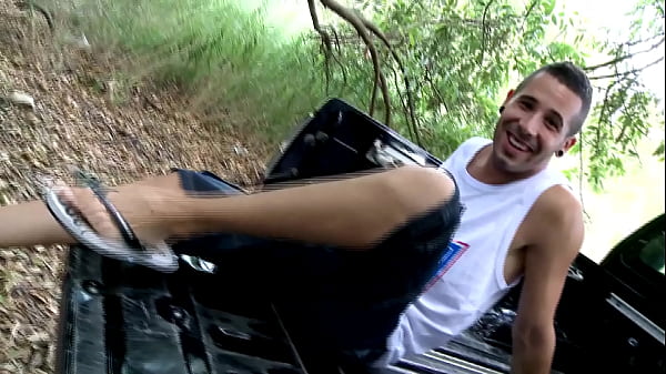 Next, this lovely blonde takes a ride on his giant pole, before you get to look into her…