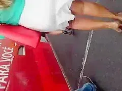 Nice ass in white skirt.