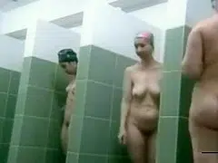 Ordinary females in public shower room