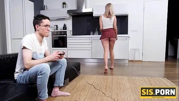 .PORN. Man hammers provocative step ters hole in the living room