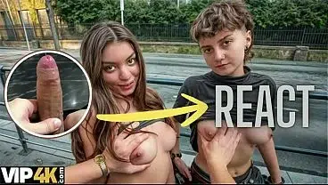 React: VIP4K. Two pretty Lesbians don’t mind to having a Threesome with a stranger from the train