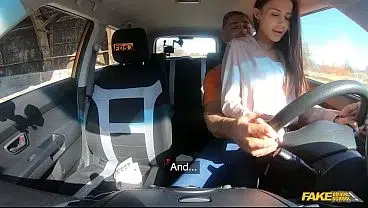 Stunning Brunette MILF has her HOT TANNED Body Fucked – Fake Driving School