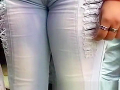 Tight jeans pants cameltoe