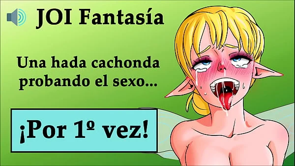 JOI hentai, la primera vez de un hada timida y cachonda. Audio voz española.