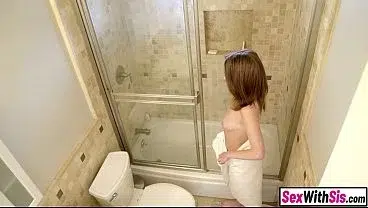Showering petite teen stepsister catches and fuck pervert stepbro