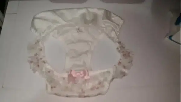 A NEW AND CLEAN CUTE WHITE FLOWER PATTERN PANTY BEFORE PLAYING.