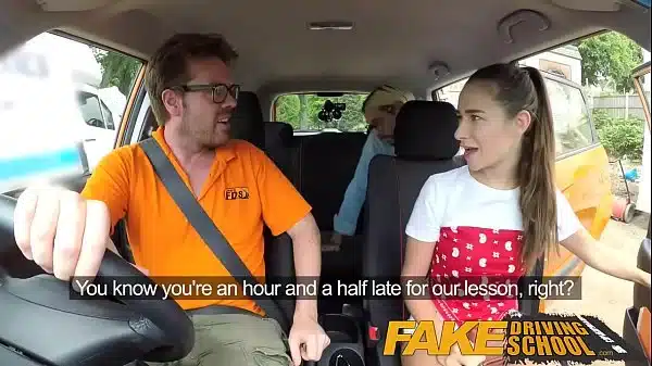 Fake Driving School – perfect sexy American college babe with amazing arse gets cock during lesson