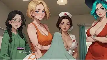 He Gets a Huge Boner In Front of Four Sexy Girls – Moonripple Lake 07 Developed By BCG – 3D Porn Game