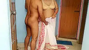 Hot Aunty Was Sweeping The House When Neighbor Guy Fucked Her