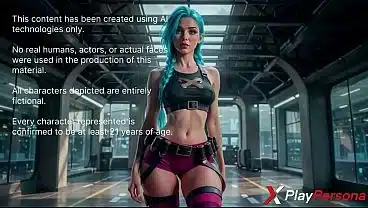 I subdued this crazy blue-haired vixen Jinx, making her cry from lust under my powerful thrusts [AI]