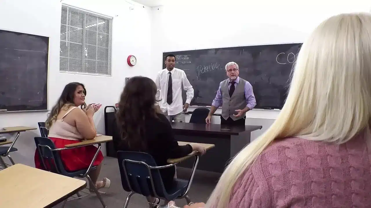Interracial Orgy at The BBW Detention Center with 3 Hot Plumpers