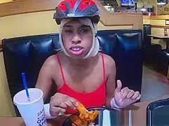 Pornstar Eat Real Food And Talk To Her Best Guy Friend About World Of Warcraft In Public Diner , Flash Her Large Natural Tits With Puffy Nipple And Large Areola , Squeeze Her Breasts Hard And Some Up Skirt Angles Reality Porn Video
