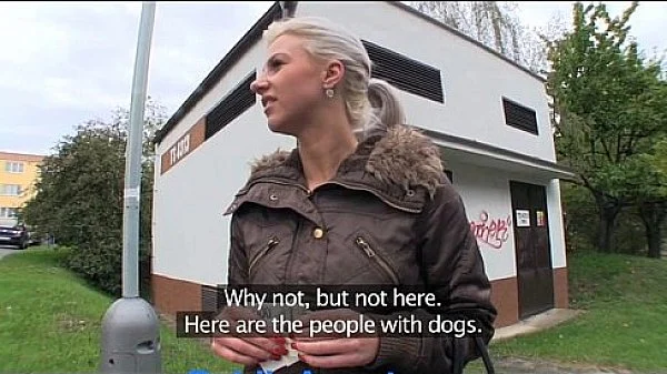 PublicAgent Cute Blonde fucks me in the shop cellar