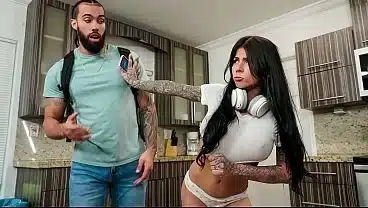 Sloppy Deepthroat and Cowgirl Riding From Inked Babe With Big Fake Tits… He Pounds Her Missionary