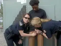 Spying Pervert Busted By Sex Mad Milf Cops