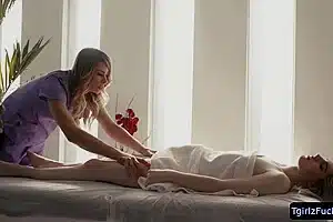 Ts Leads Ella In The Massage Room For Sex – Ella Hollywood, Casey Kisses And Holly Wood