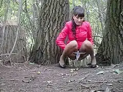 Two Girls Pee On The Tree, Spy , One After The Other