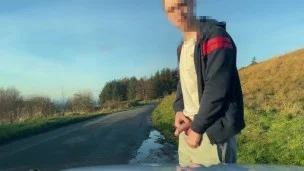 **ALMOST CAUGHT** TEEN CUMMING ON PUBLIC ROAD