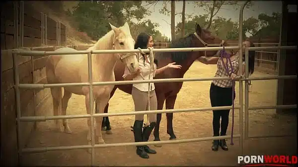 Busty Barnyard – Two Lesbian Bombshells Cram Their Twats