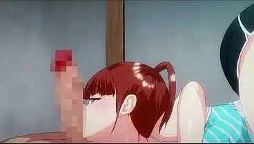 Hentai Harem. Jovencita no se resistió y puso a probar una verga por primera vez. Raw