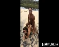 Interracial Threesome On The Beach – Amateur Doggy Style