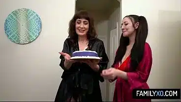 Lucky stepson have special sex birthday party with his stepmom and stepsister – Tifa Quinn, Melody Mynx