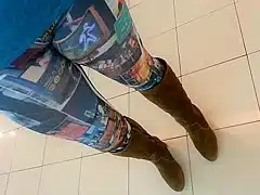 patterned spandex cameltoe