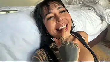 “PLEASE, FUCK MY THROAT” – Sexy Brunette Latina Ready For Extreme Blowjob and Rimjob After First Casting in POV