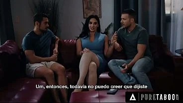 PURE TABOO Stepmom Sheena Ryder Surrenders To Stepsons DP Threesome Request – SPANISH SUBTITLES