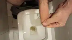 I pee in the toilet, lift my penis by masturbation, prepare it for entering your anal.